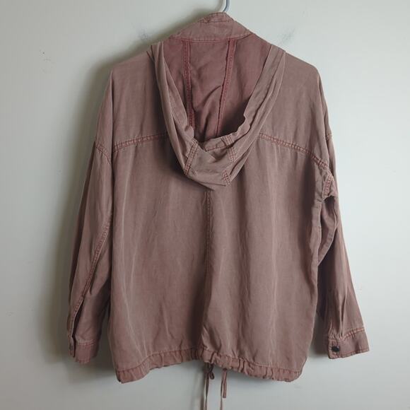Utility Spring Anorak Jacket with Hoodie Size Small Blush Red - Picture 11 of 12